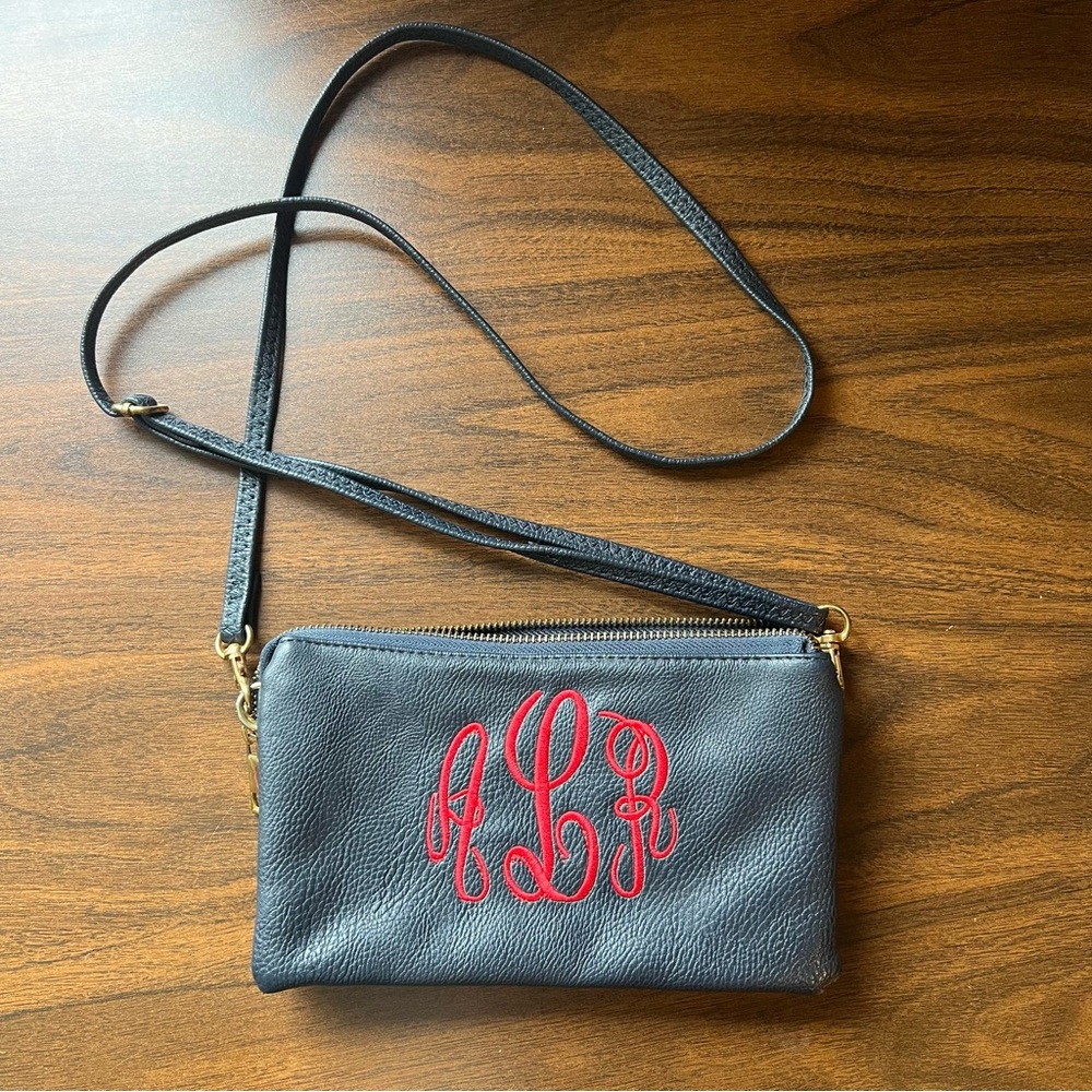 Monogrammed cross body bag
